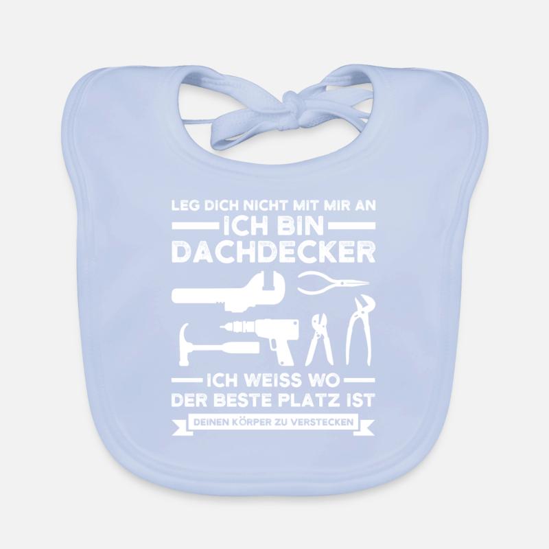 Dachdecker Beruf Dachdecken Geschenk Baby Bio-Lätzchen