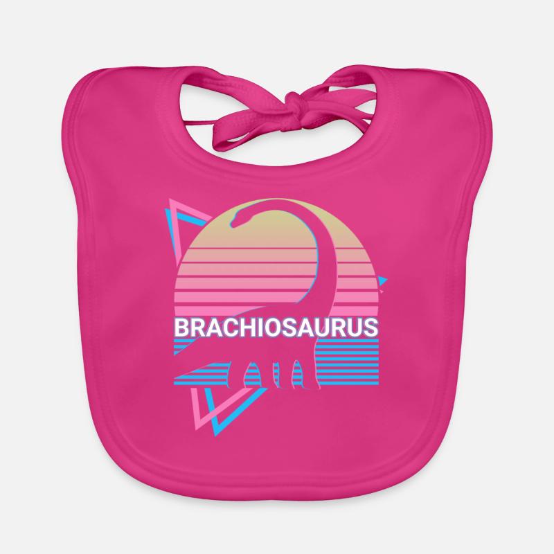 Brachiosaurus Dinosaur Retro Organic Baby Bibs
