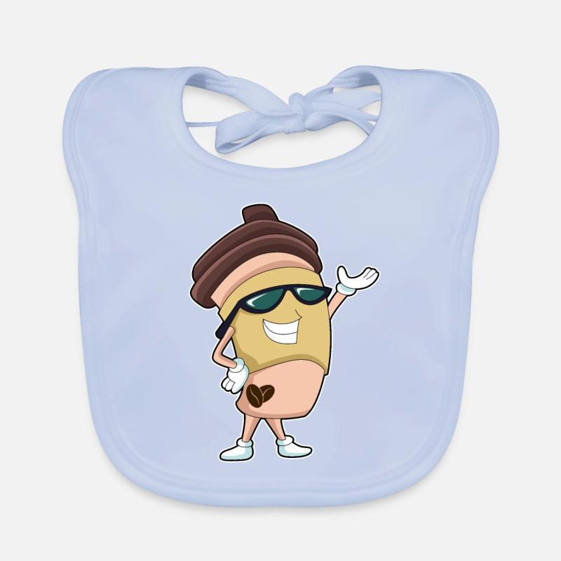 Kaffeebecher mit Sonnenbrille Baby Bio-Lätzchen