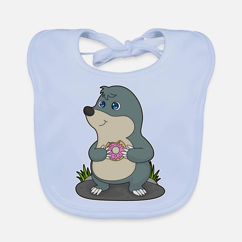 Mole with donut Organic Baby Bibs