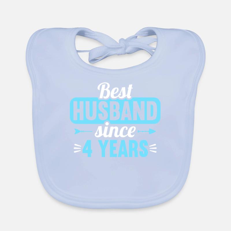 Best Husband Since 4 Years 4th Wedding Day Organic Baby Bibs