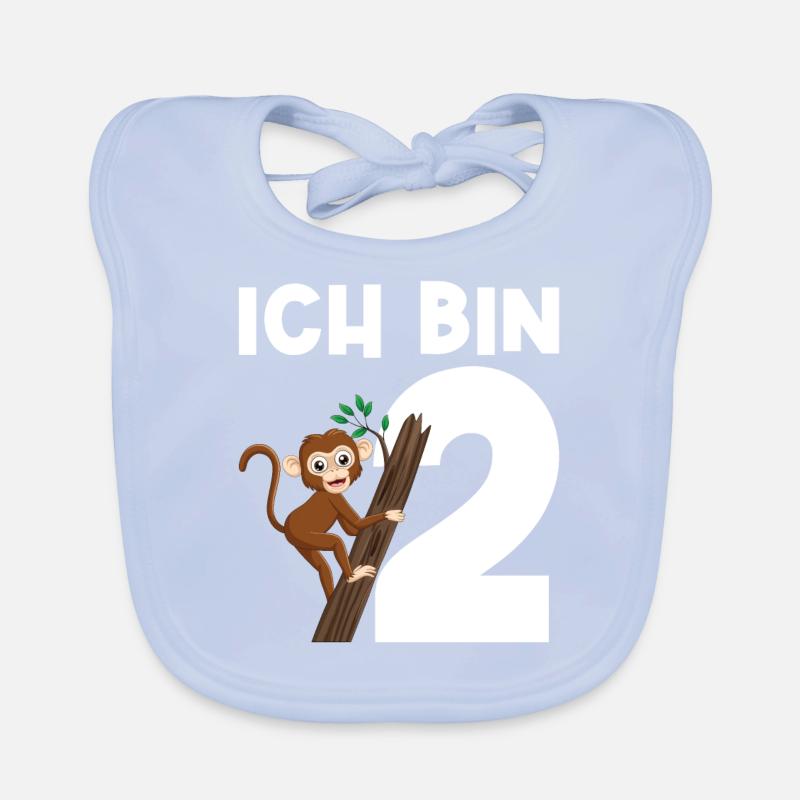 2.Geburtstag Affe Geburtstagsparty Geschenk Baby Bio-Lätzchen