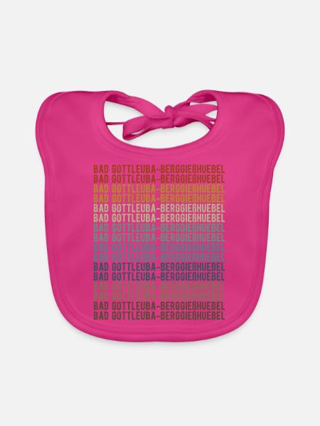 Bad Gottleuba-Berggießhuebel Stadt Retro Vintage - Baby Bio-Lätzchen - Fuchsia