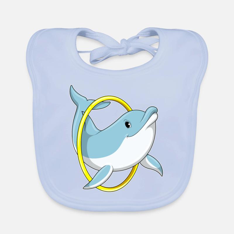 Delfin mit Ring Baby Bio-Lätzchen