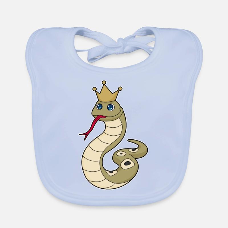 Snake as king with crown Organic Baby Bibs