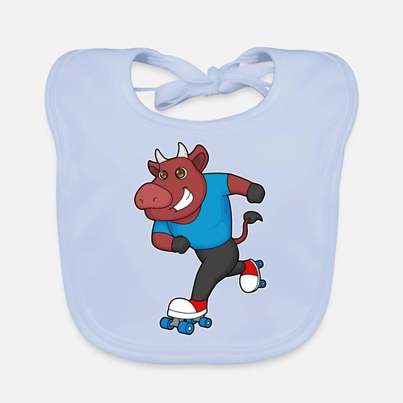 Taurus skating with roller skates Organic Baby Bibs