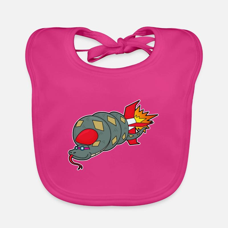 Snake with rocket Organic Baby Bibs