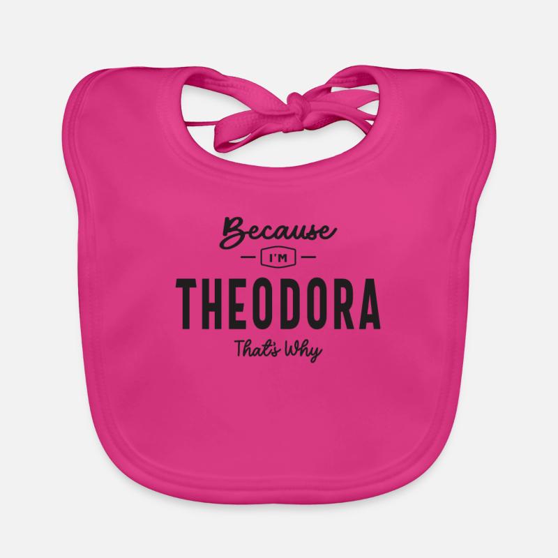 Weil ich Theodora bin, deshalb personalisierter Name Baby Bio-Lätzchen