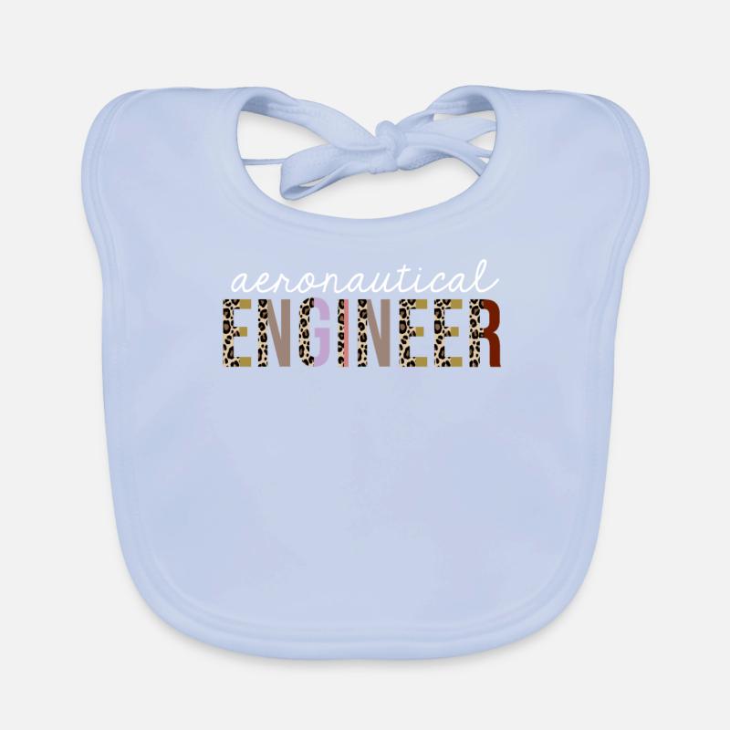 Aeronautical Engineer Leopard Print Funny Gift Organic Baby Bibs
