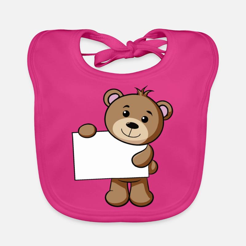 Bouclier en peluche - Bavoir bio Bébé - fuchsia
