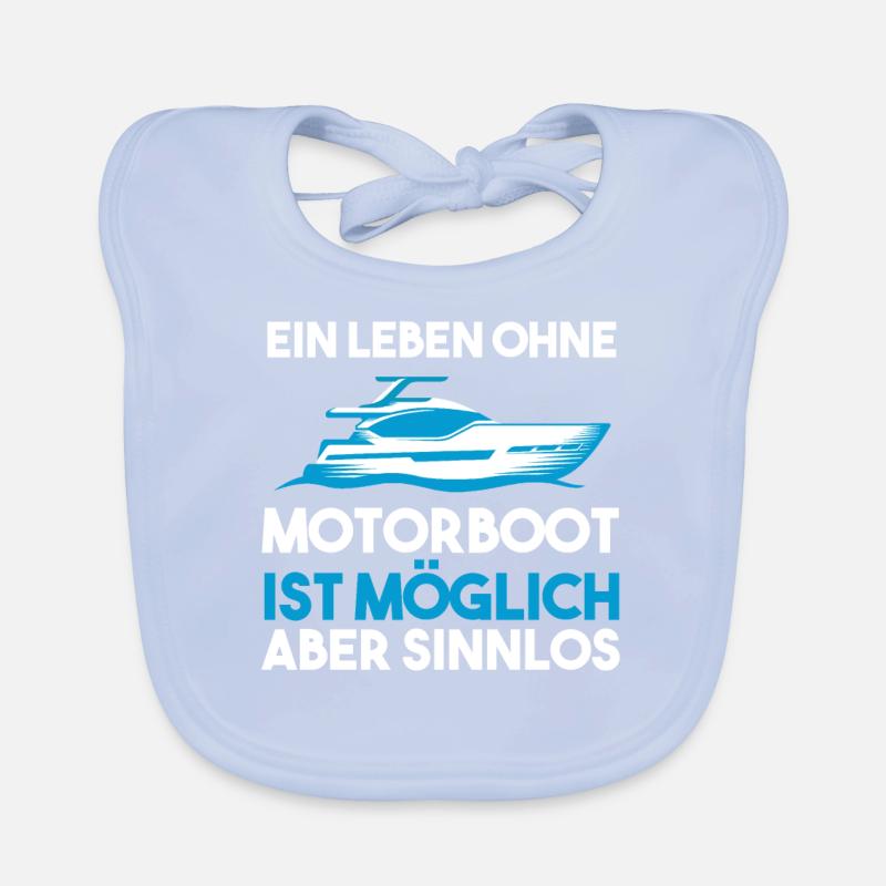 Motorboot Boot Bootfahren Geschenk Baby Bio-Lätzchen