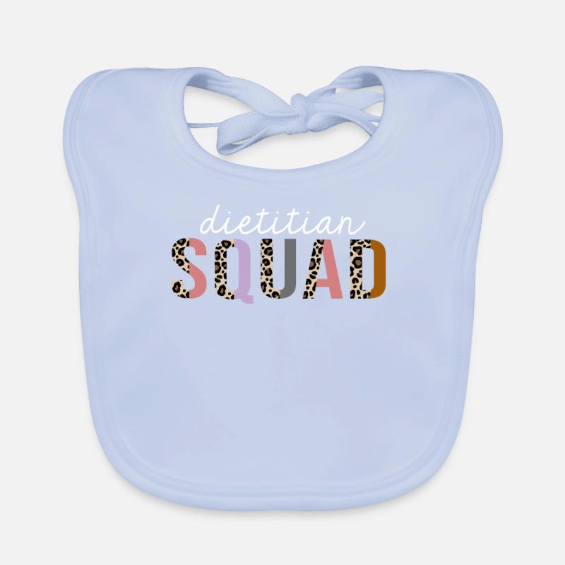 Ernährungsberater Squad Leopard Print Lustiges Geschenk Baby Bio-Lätzchen