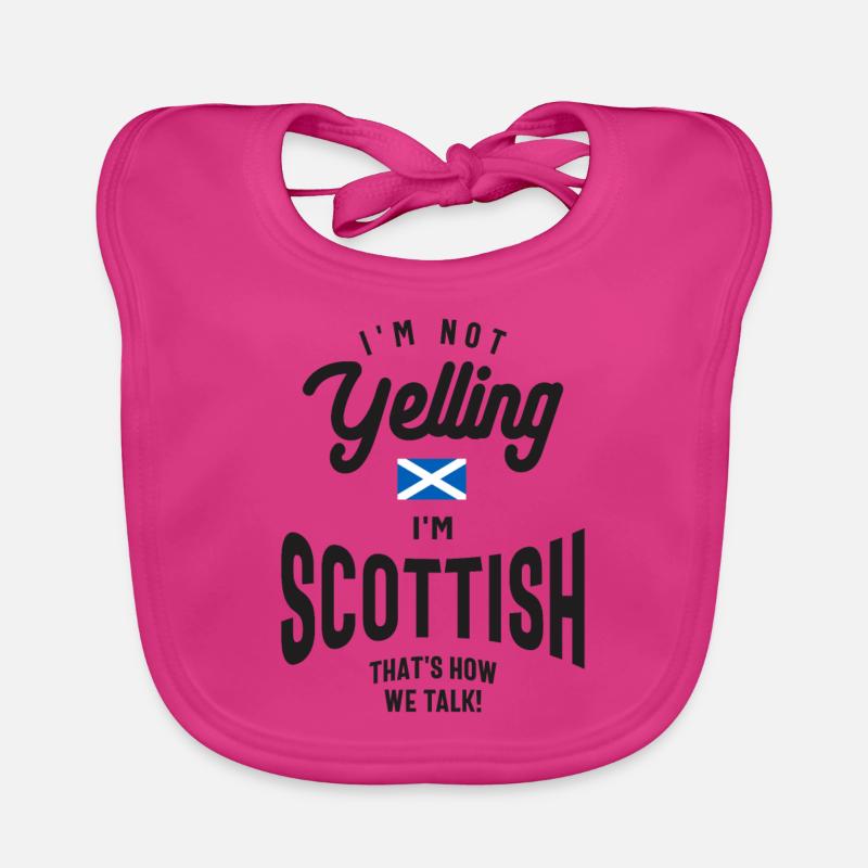 I'm not yelling I'm Scottish Funny Scottish Pride Organic Baby Bibs