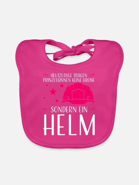 Baustelle Frau Bauleiter Geschenk - Baby Bio-Lätzchen - Fuchsia