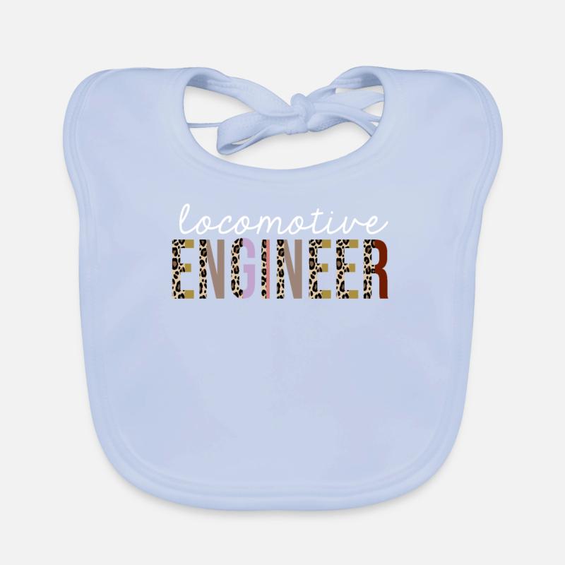 Locomotive Engineer Leopard Print Funny Gift Organic Baby Bibs