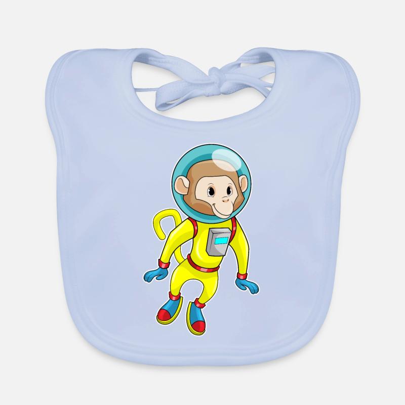 Affe als Astronaut Baby Bio-Lätzchen