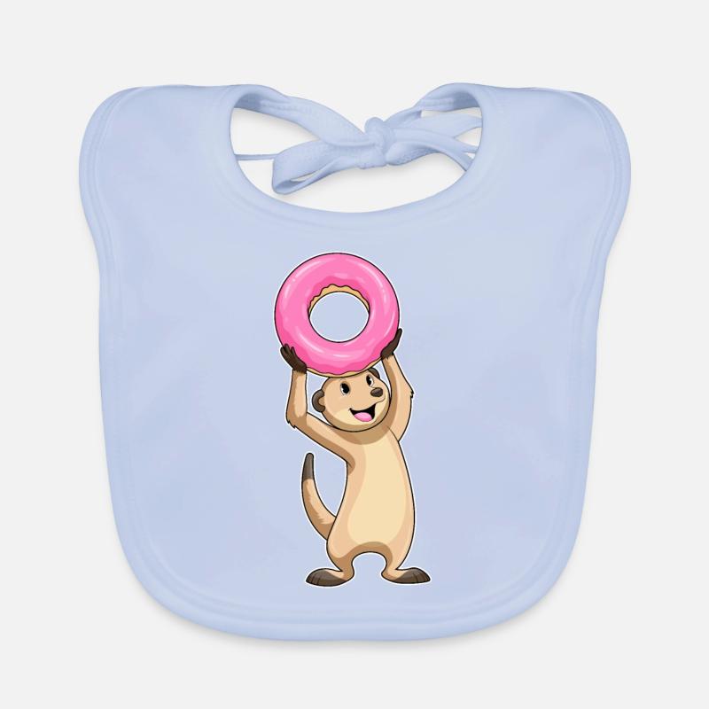 Erdmännchen mit Donut Baby Bio-Lätzchen
