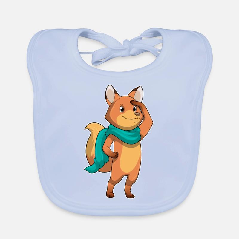 Fuchs mit Schal Baby Bio-Lätzchen