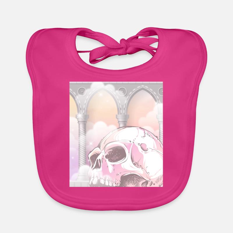 Angelcore Aesthetics Gothic Skull Goth Organic Baby Bibs