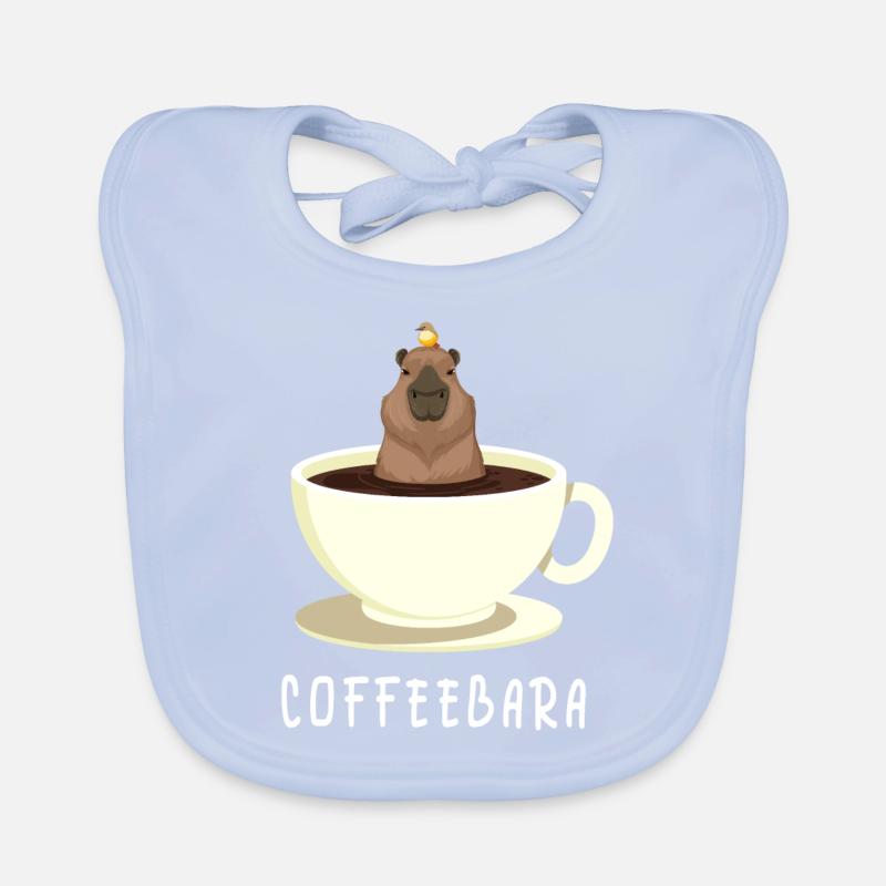 Drôle de café Capybara Café Jeu de mots Coffeeba Bavoir bio Bébé