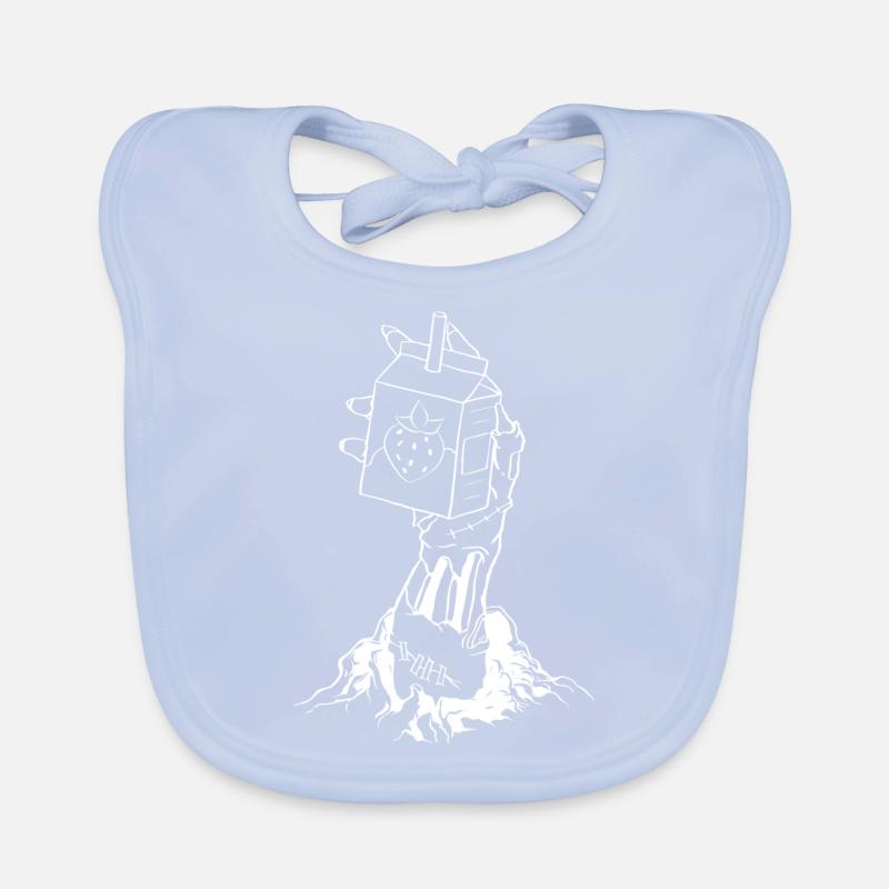 Zombiecore Aesthetic Skeleton Hand Strawberry Milk Organic Baby Bibs