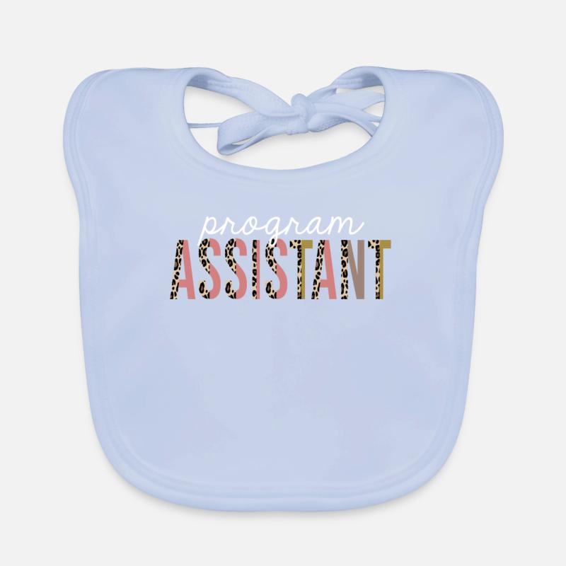 Program Assistant Leopard Print Funny Gift Organic Baby Bibs