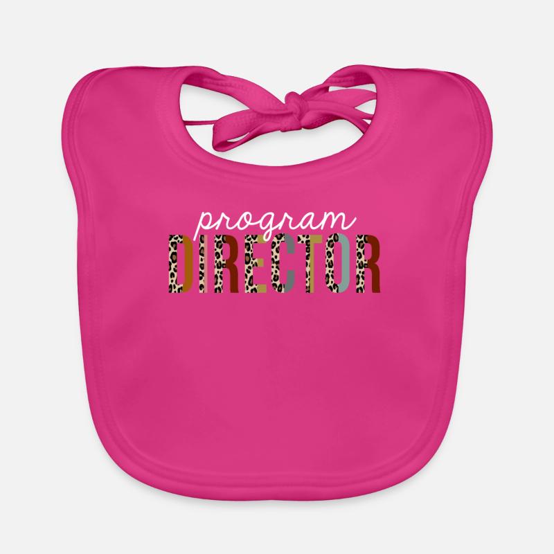 Program Director Leopard Print Funny Gift Organic Baby Bibs