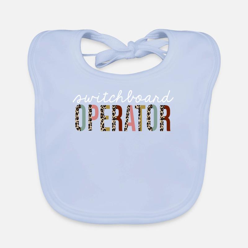Switchboard Operator Leopard Print Funny Gift Organic Baby Bibs