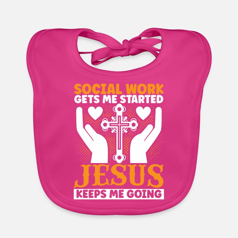 School Social Work Month Hands Organic Baby Bibs