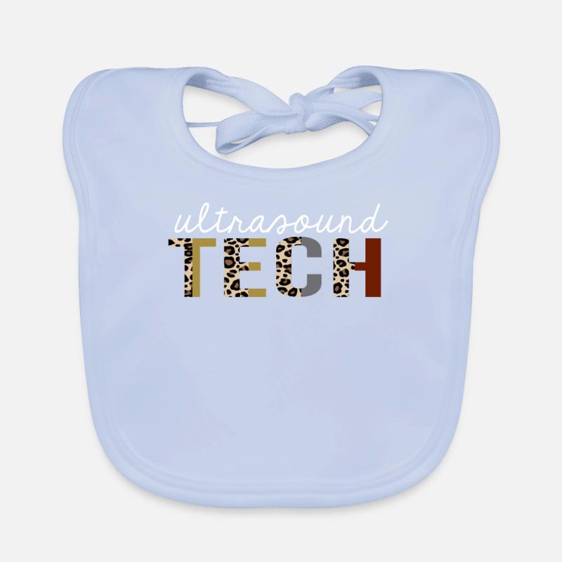 Ultrasound tech Leopard Print Funny Gift Organic Baby Bibs