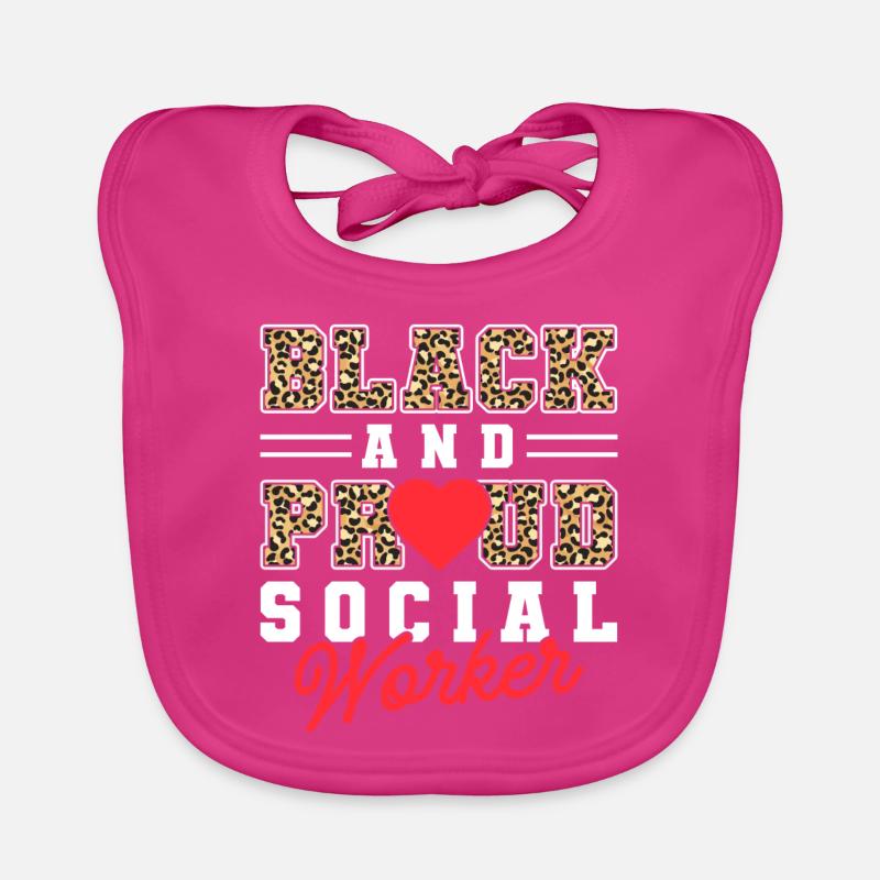 School Social Work Month Leopard Baby Bio-Lätzchen