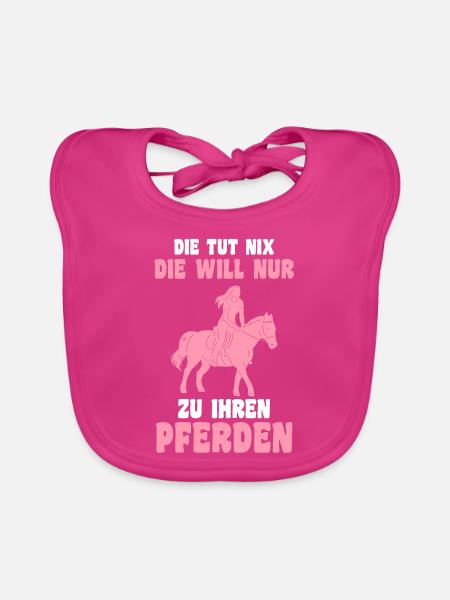 Reiterin Pferd Pferdeliebe Geschenk - Baby Bio-Lätzchen - Fuchsia