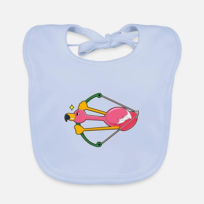 Flamingo als Pfeil mit Bogen Baby Bio-Lätzchen
