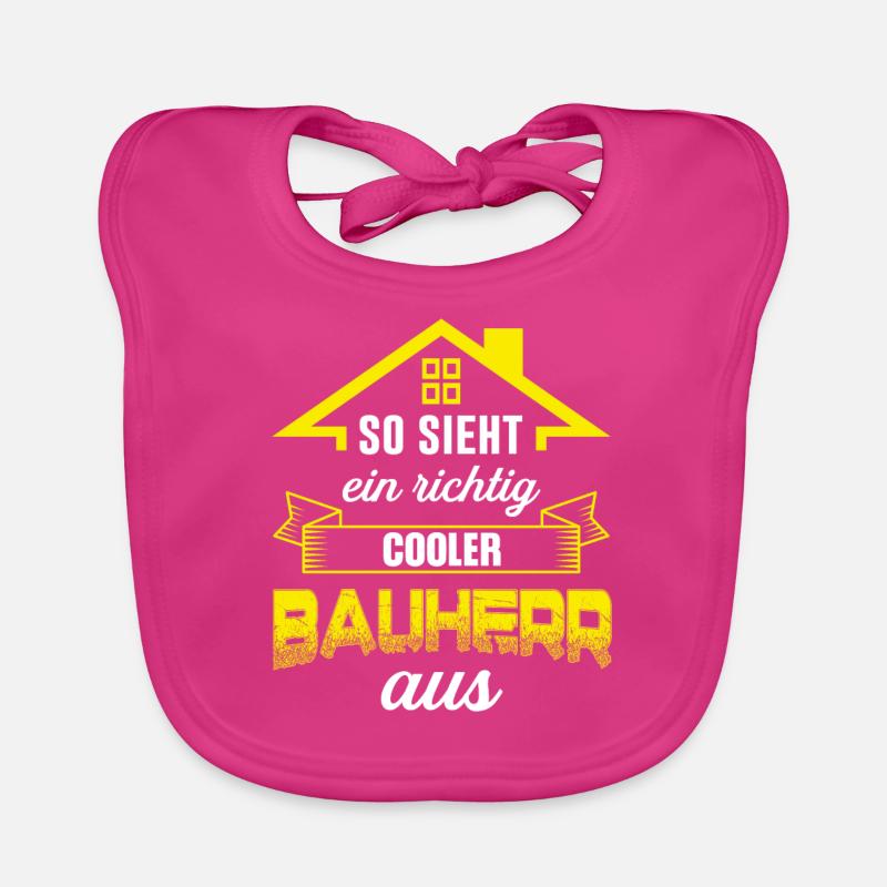 Bauherr Bauherrin Baustelle Geschenk Baby Bio-Lätzchen