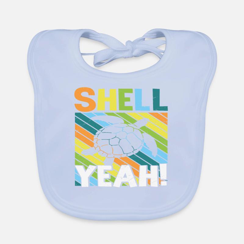 Shell Yeah Turtle Turtles Lover Funny Quotes Organic Baby Bibs