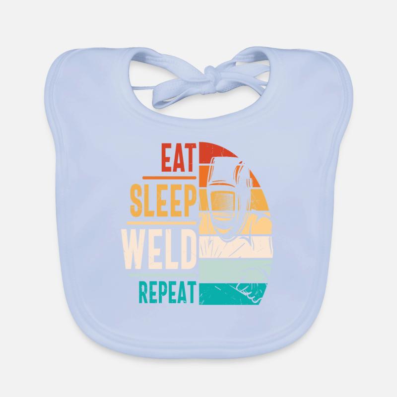 Eat Sleep Weld Répéter les devis de soudage Bavoir bio Bébé