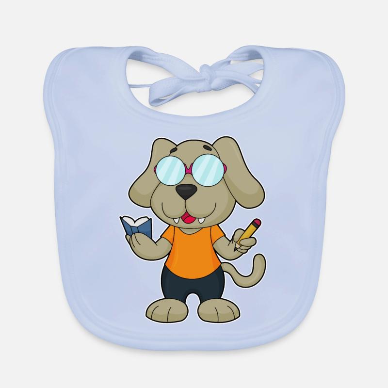Dog Nerd Book Glasses Organic Baby Bibs