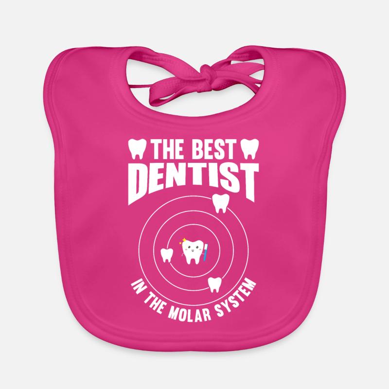 LE MEILLEUR DENTISTE DU SYSTÈME MOLAIRE - Bavoir bio Bébé - fuchsia