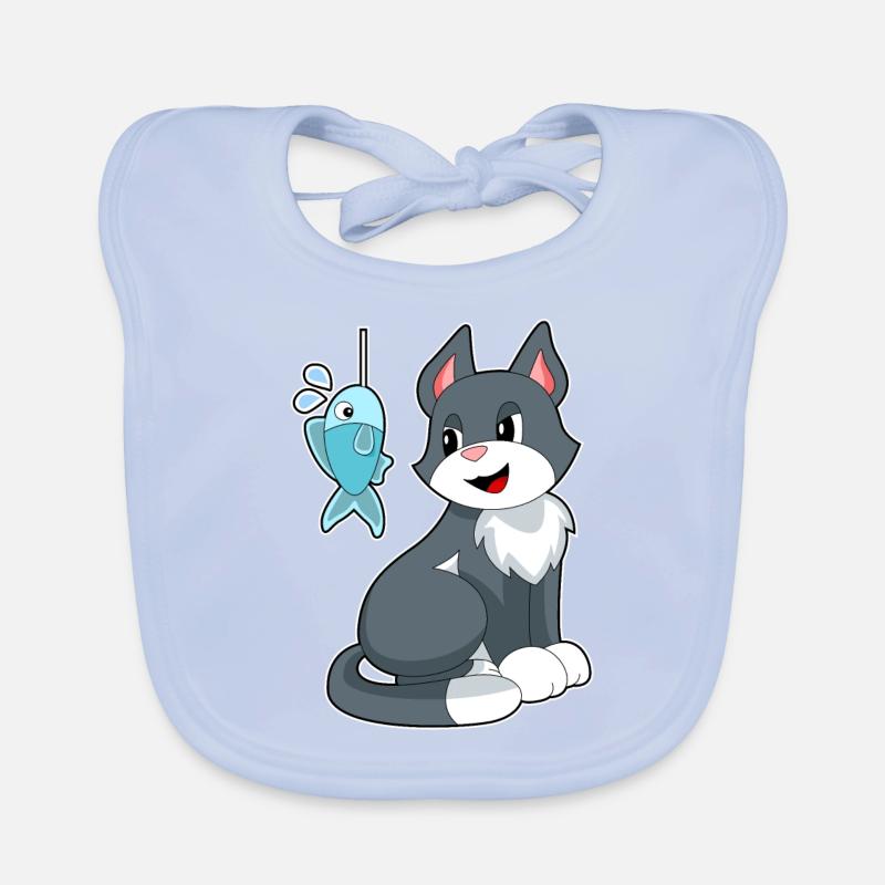 Cat Bait Fish Organic Baby Bibs
