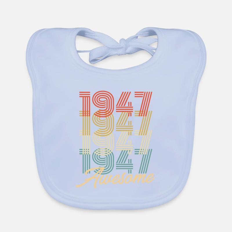 Funny Birthday Awesome 1947 Organic Baby Bibs
