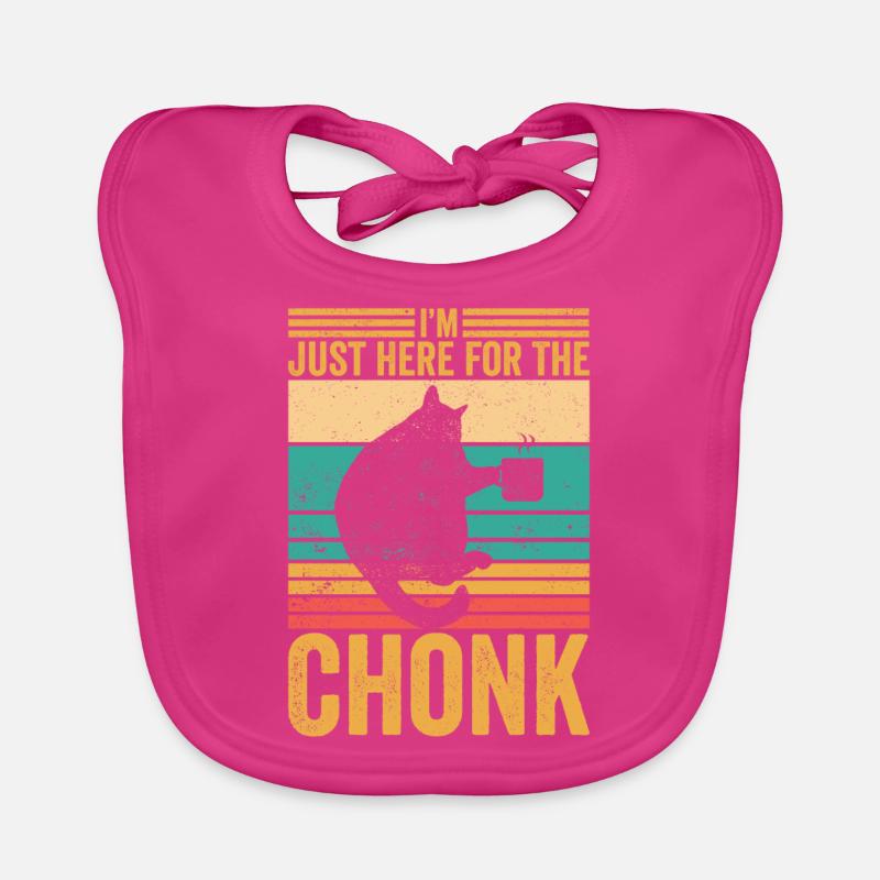 Chonk Meme Cat I'm Just Here for the Chonk Organic Baby Bibs