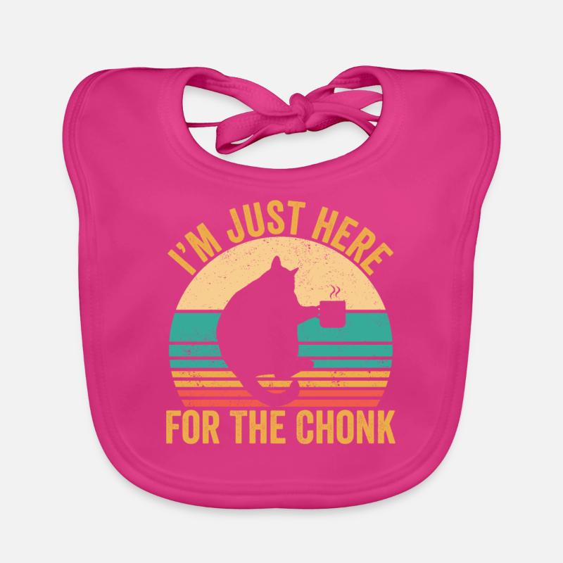 Chonk Meme Cat I'm Just Here for the Chonk Organic Baby Bibs