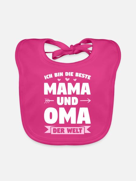 Mama Oma Großmutter Geschenk - Baby Bio-Lätzchen - Fuchsia