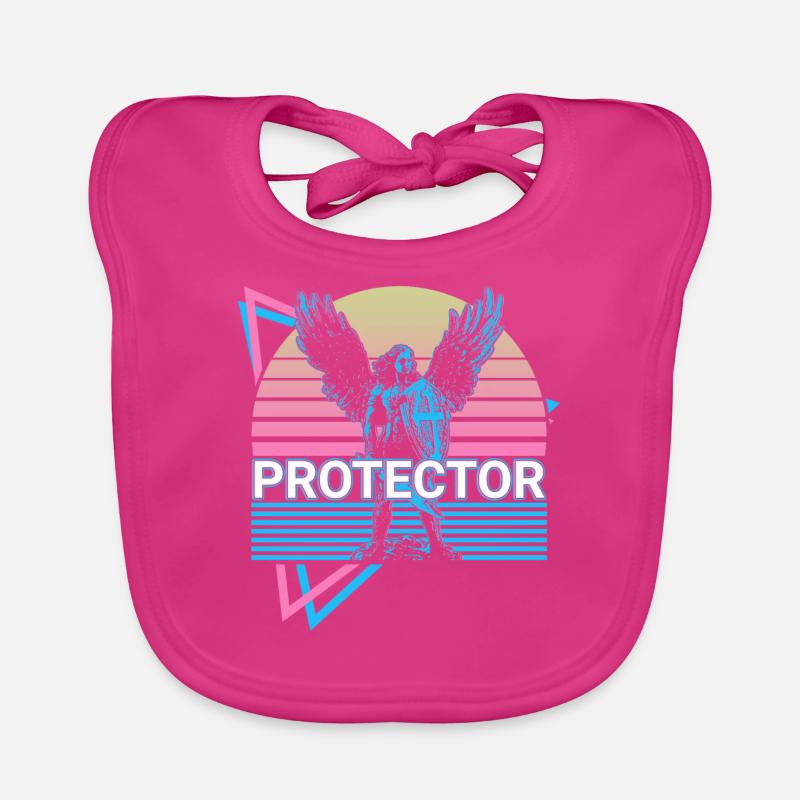Protector Archangel Michael Retro Organic Baby Bibs