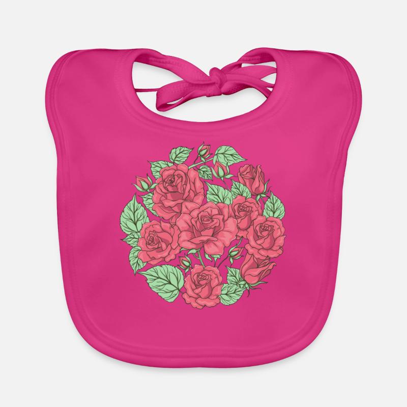 Bloomcore Esthétique Roses rouges Fleur Cottag Bavoir bio Bébé