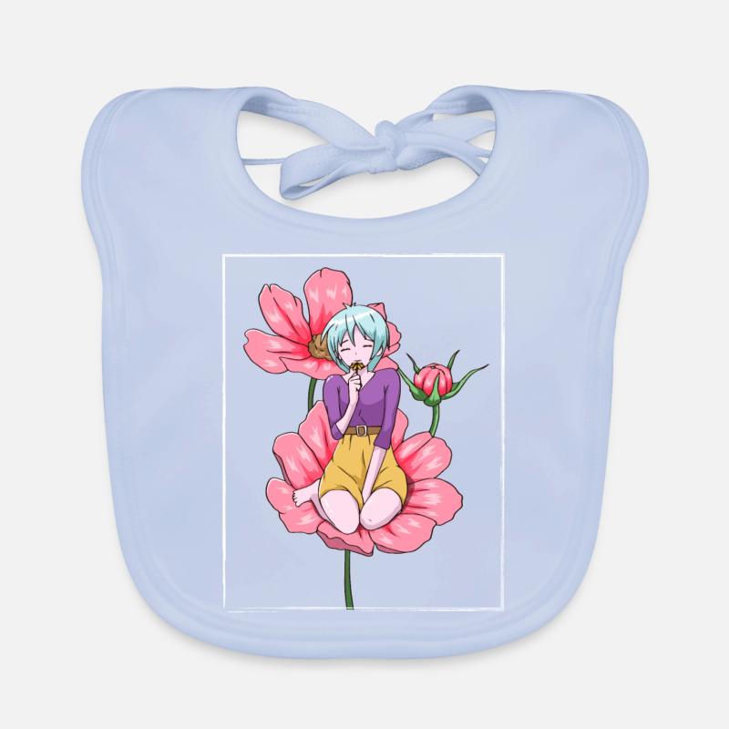 Bloomcore Esthétique Anime Filles Fleurs Cottage Bavoir bio Bébé