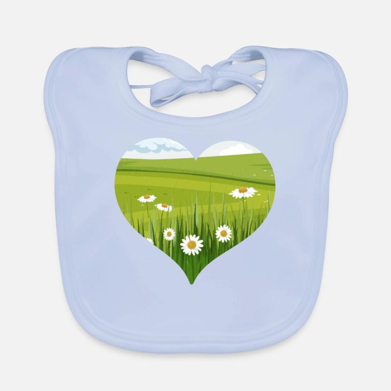 Bloomcore Esthétique Flowercore Heart Shape Cottagecor Bavoir bio Bébé