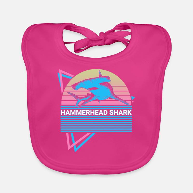 Hammerhead Shark Retro Organic Baby Bibs