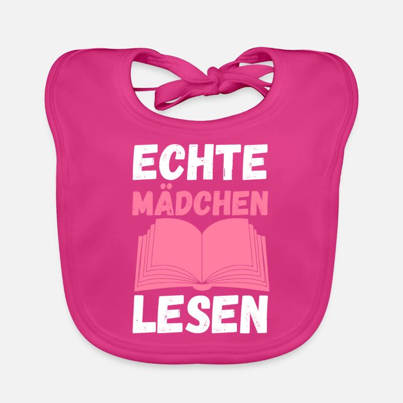 Lesen Mädchen Leser Geschenk - Baby Bio-Lätzchen - Fuchsia