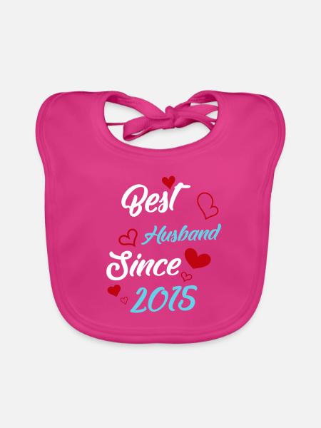Bester Ehemann seit 2015 Hochzeit - Baby Bio-Lätzchen - Fuchsia - Vorne